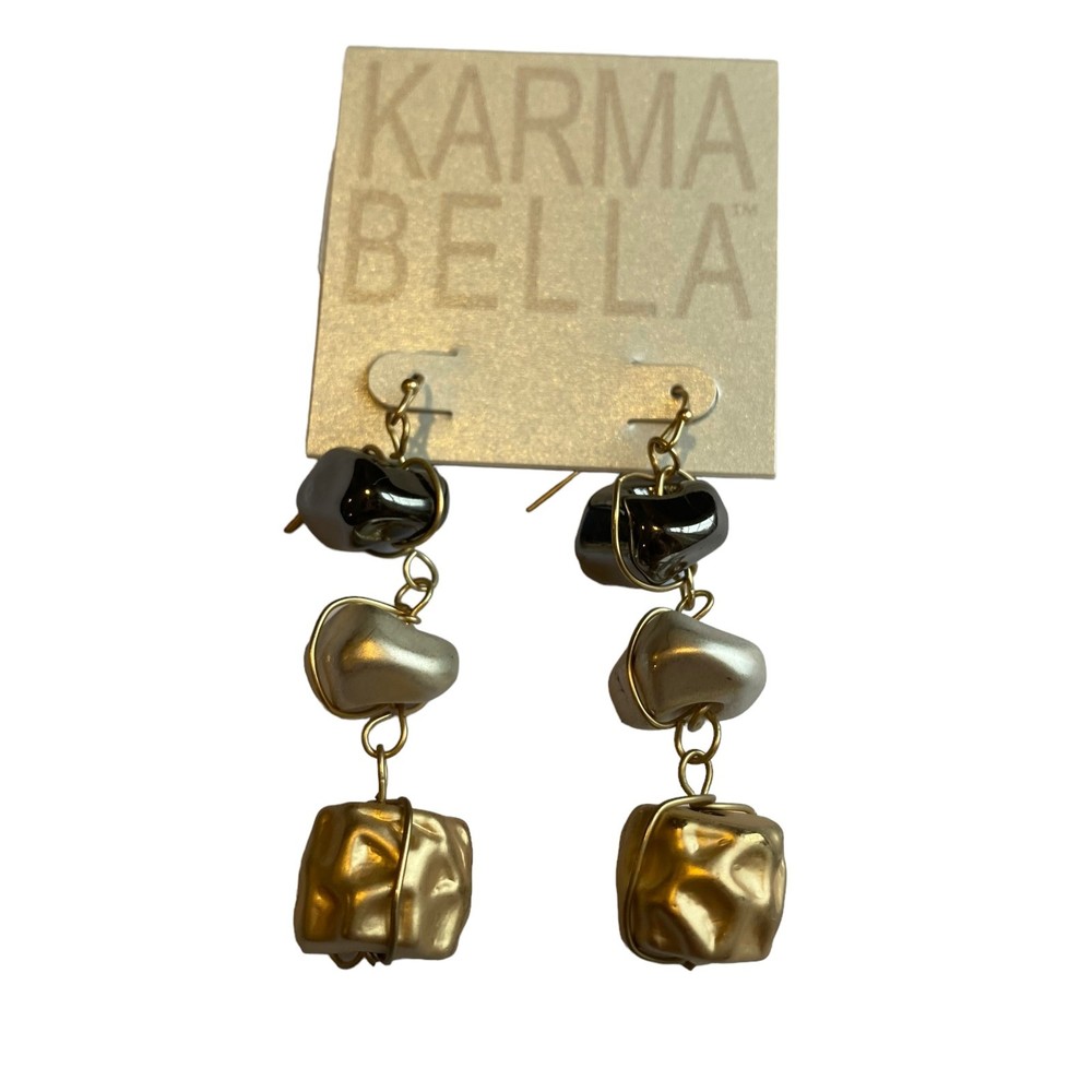 Karma Bella Mixed Metal Dangle Earrings NWT